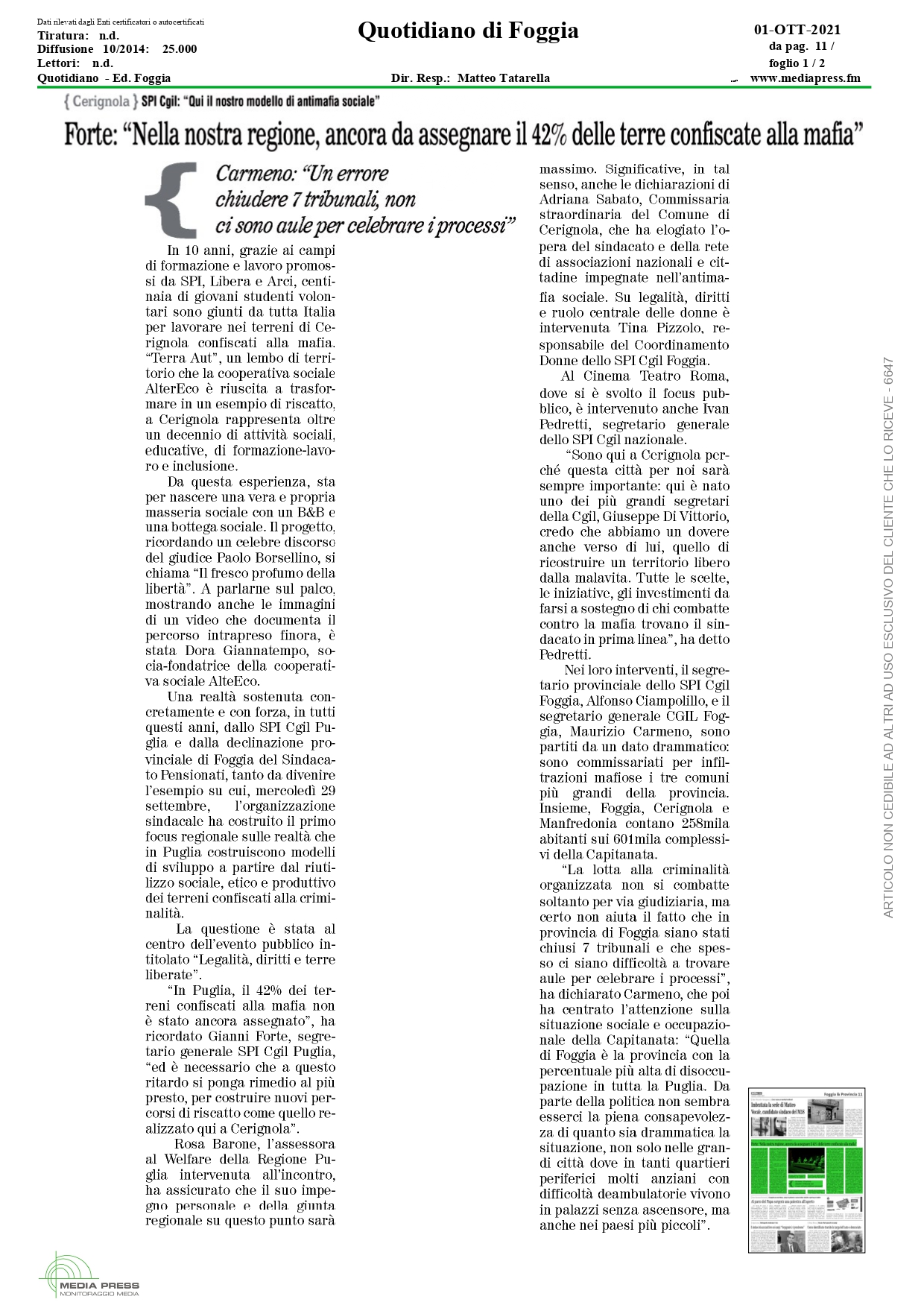 Quotidiano di Foggia su Cerignola_page-0001